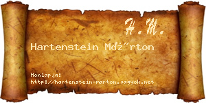 Hartenstein Márton névjegykártya
