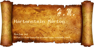 Hartenstein Márton névjegykártya