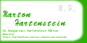 marton hartenstein business card