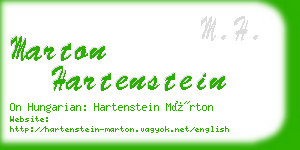 marton hartenstein business card